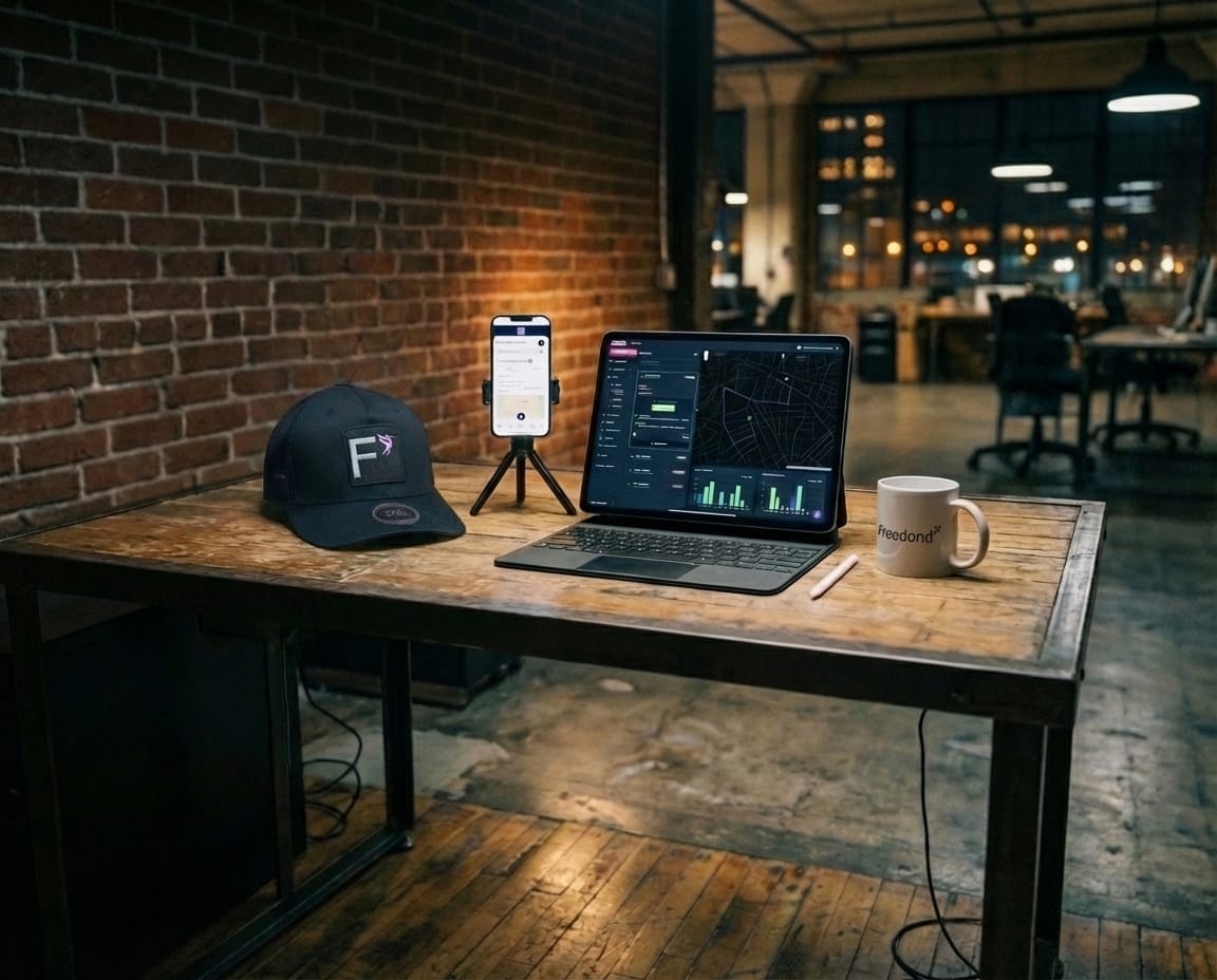Interfaz del dashboard de la plataforma Freedond para gestión de flotas y delivery